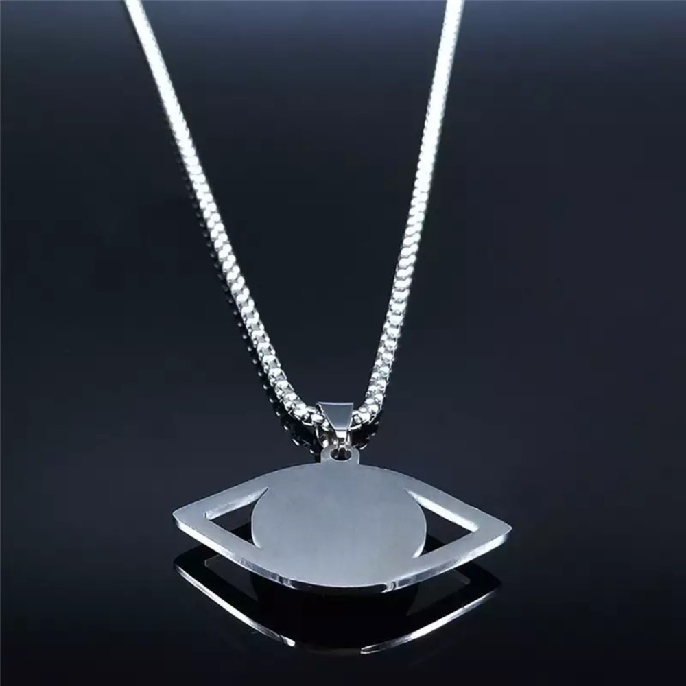 Unisex Stainless Steel Eye Pendant Necklace - Picture 4 of 7